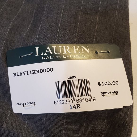 LAUREN RALPH LAUREN BOYS GRAY STRIPE SUIT JACKET - Picture 5 of 5